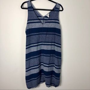 Loft linen blend blue sleeveless dress